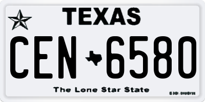 TX license plate CEN6580