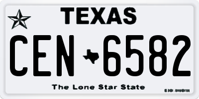 TX license plate CEN6582