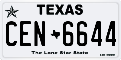 TX license plate CEN6644