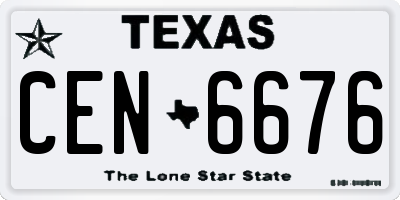 TX license plate CEN6676