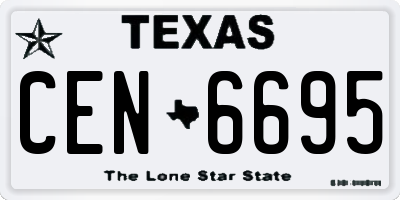 TX license plate CEN6695