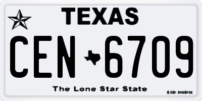 TX license plate CEN6709