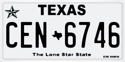 TX license plate CEN6746