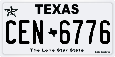 TX license plate CEN6776
