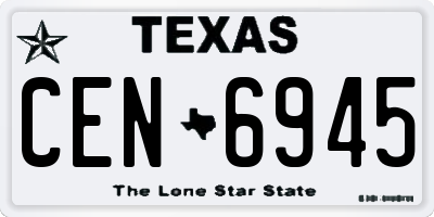 TX license plate CEN6945