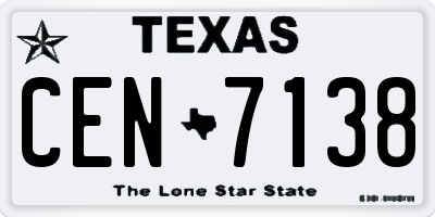 TX license plate CEN7138