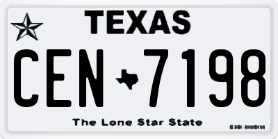 TX license plate CEN7198