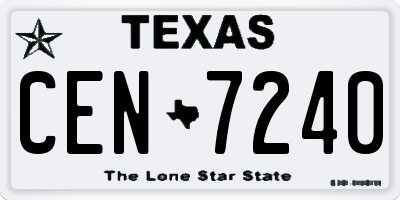 TX license plate CEN7240