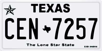 TX license plate CEN7257