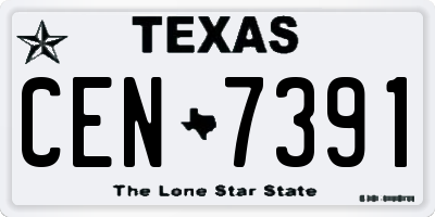TX license plate CEN7391