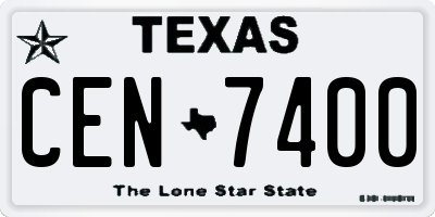 TX license plate CEN7400