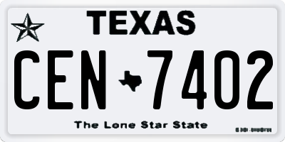 TX license plate CEN7402
