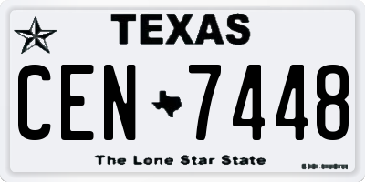 TX license plate CEN7448