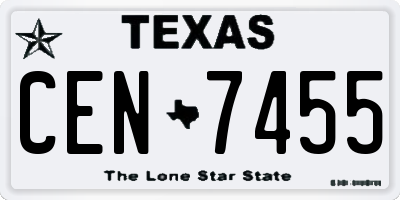 TX license plate CEN7455