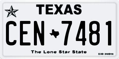 TX license plate CEN7481