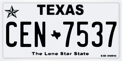 TX license plate CEN7537
