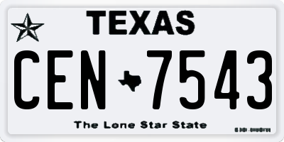 TX license plate CEN7543