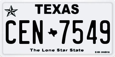 TX license plate CEN7549