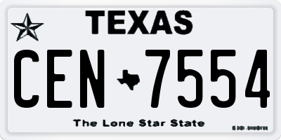 TX license plate CEN7554