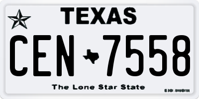 TX license plate CEN7558