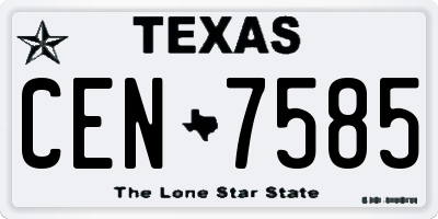 TX license plate CEN7585