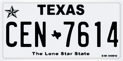 TX license plate CEN7614