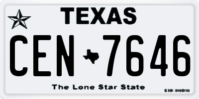TX license plate CEN7646