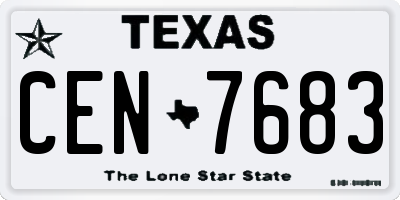 TX license plate CEN7683
