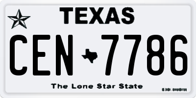 TX license plate CEN7786