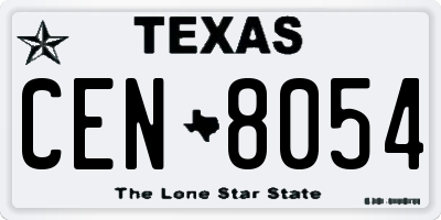 TX license plate CEN8054