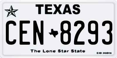 TX license plate CEN8293