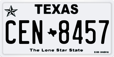 TX license plate CEN8457