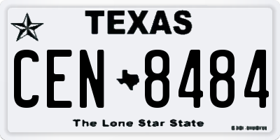 TX license plate CEN8484