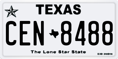 TX license plate CEN8488