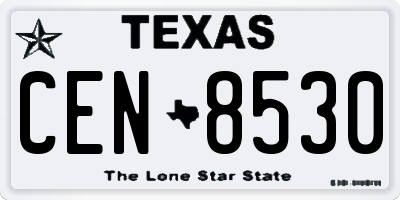 TX license plate CEN8530