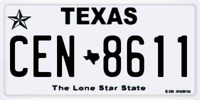 TX license plate CEN8611