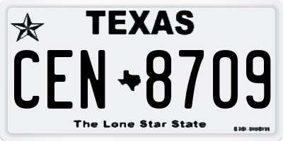TX license plate CEN8709