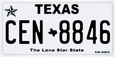 TX license plate CEN8846