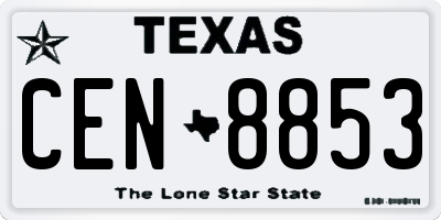 TX license plate CEN8853