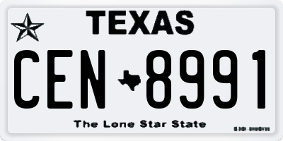 TX license plate CEN8991