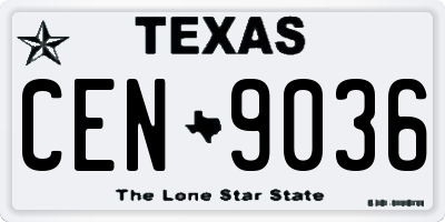 TX license plate CEN9036