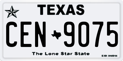 TX license plate CEN9075