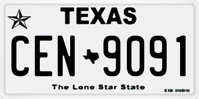 TX license plate CEN9091