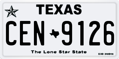 TX license plate CEN9126
