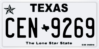 TX license plate CEN9269