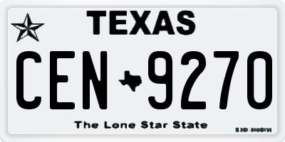 TX license plate CEN9270
