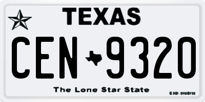 TX license plate CEN9320