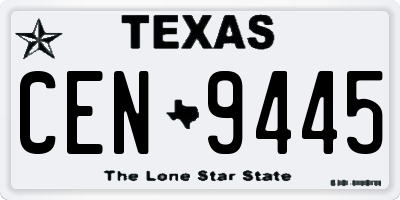 TX license plate CEN9445