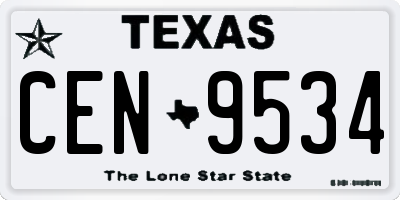 TX license plate CEN9534