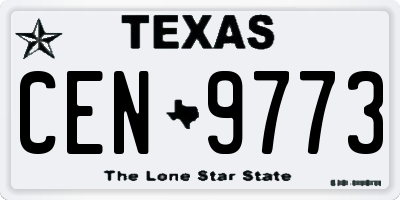 TX license plate CEN9773